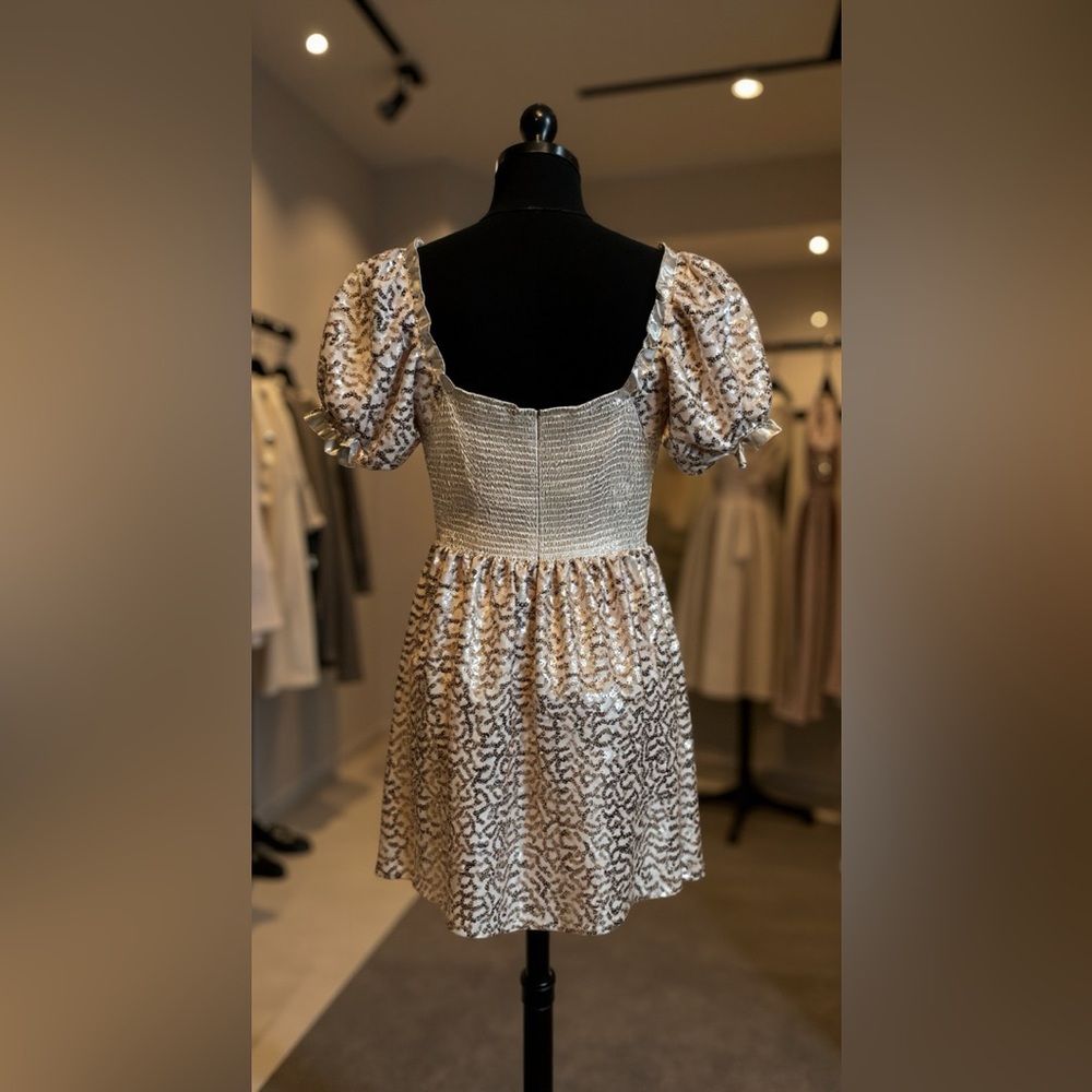 Peach Love California Gold Sequin Mini Dress - Picture 3 of 6